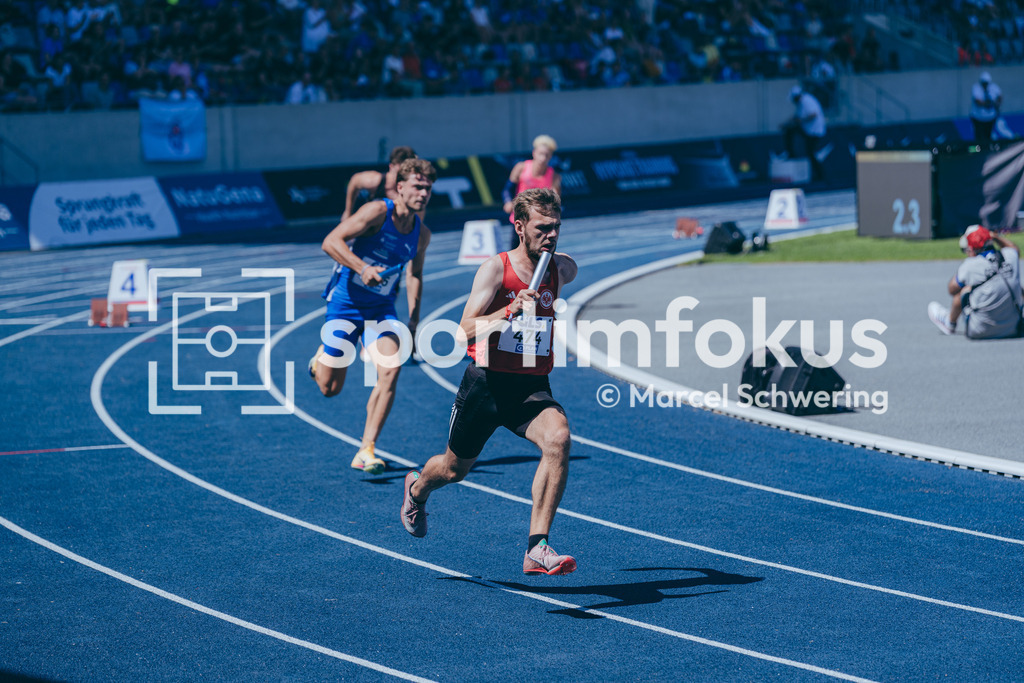 Deutsche Meisterschaften U20 / U16 2026 | Til Olschok, Eintracht Frankfurt e.V., 474, 4x100-Meter-Staffel, Deutsche Meisterschaften der U20 &amp; U16 2026, Lohrheidestadion Bochum-Wattenscheid, 10.07.2026. Foto: Marcel Schwering / sportimfokus - Realisiert mit Pictrs.com