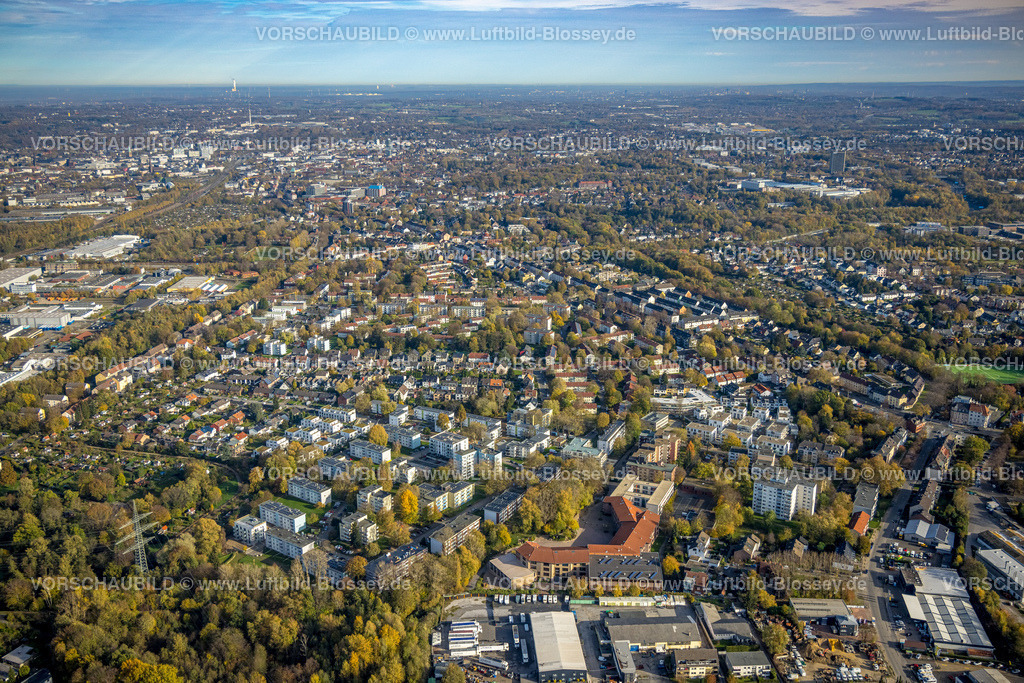 Bochum221100833 | Luftbild, Ortsansicht Weitmar, Matthias-Claudius-Schule, Weitmar, Bochum, Ruhrgebiet, Nordrhein-Westfalen, Deutschland