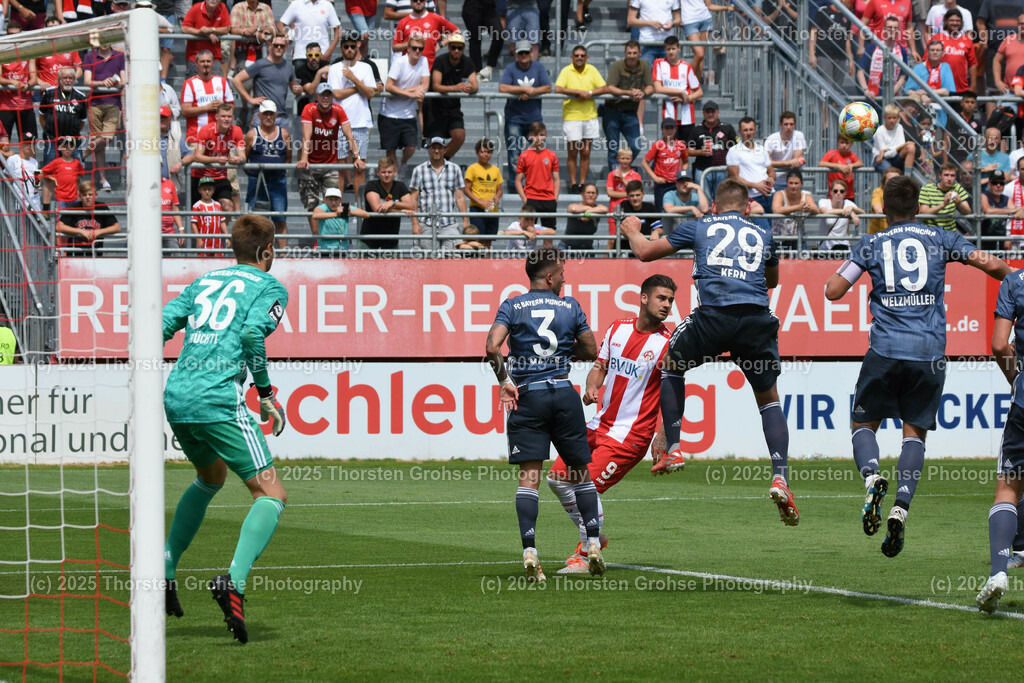 3. Football - League Wuerzburg vs. Bayern II | 3. Football - League Wuerzburg vs. Bayern II, Wuerzburger Kickers vs. Bayern Muenchen II on 20.07.2019 in the Flyeralarm ARENA in Wuerzburg, (Germany)

Image: Christian Fruechtl 36 (Bayern Muenchen II), Angelo Mayer 3 (Bayern Muenchen II), Timo Kern 29 (Bayern Muenchen II), Maximilian Welzmueller 19 (Bayern Muenchen II), Yassin Ibrahim 19 (Wuerzburger Kickers)

DFL REGULATIONS PROHIBIT ANY USE OF PHOTOGRAPHS as IMAGE SEQUENCES and/or QUASI-VIDEO. - Realisiert mit Pictrs.com