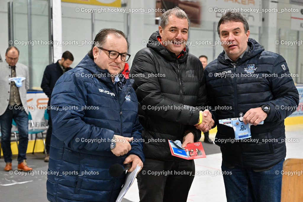 ESC Soccerzone Steindorf 50 Jahr Feier 26.2.2023 | Sportlicher Leiter ESC Steindorf Armin Rac, Landtagsabgeordneter Kärnten Christof Seymann, Obmann ESC Steindorf Hans Tschernutter