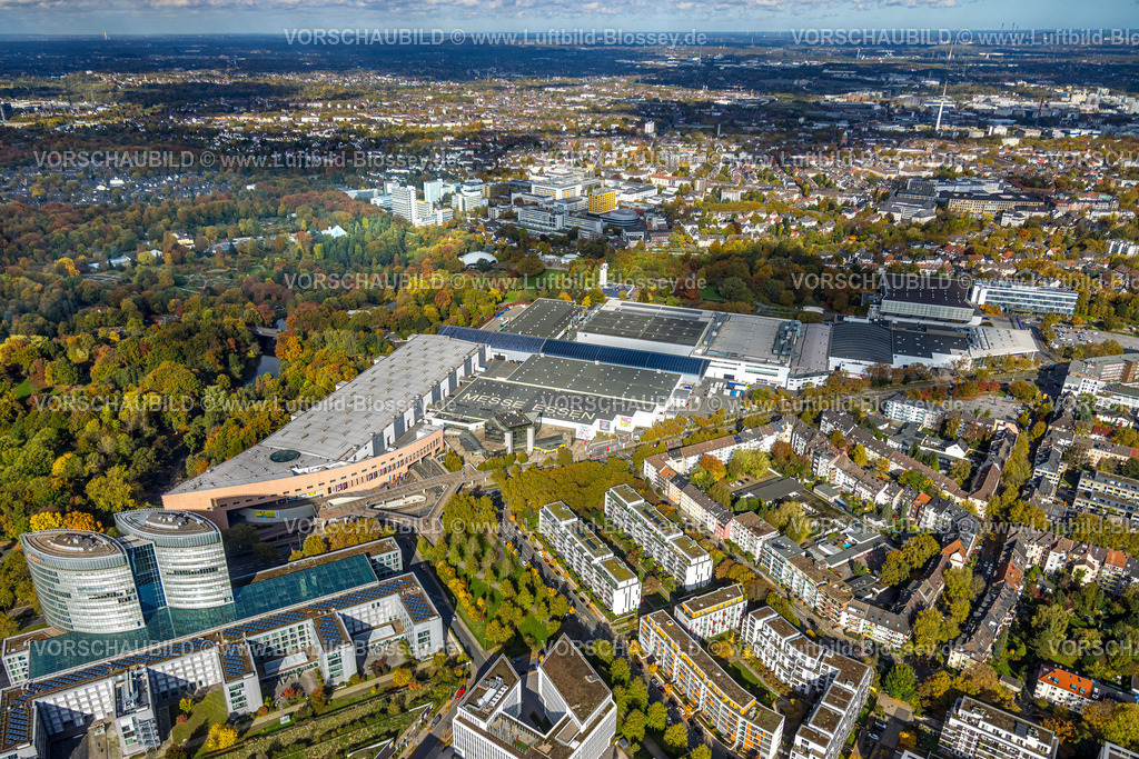 Essen251003048Mitte | Luftbild, Messe Essen Gelände, Gesamtübersicht, Bredeney, Essen, Ruhrgebiet, Nordrhein-Westfalen, Deutschland