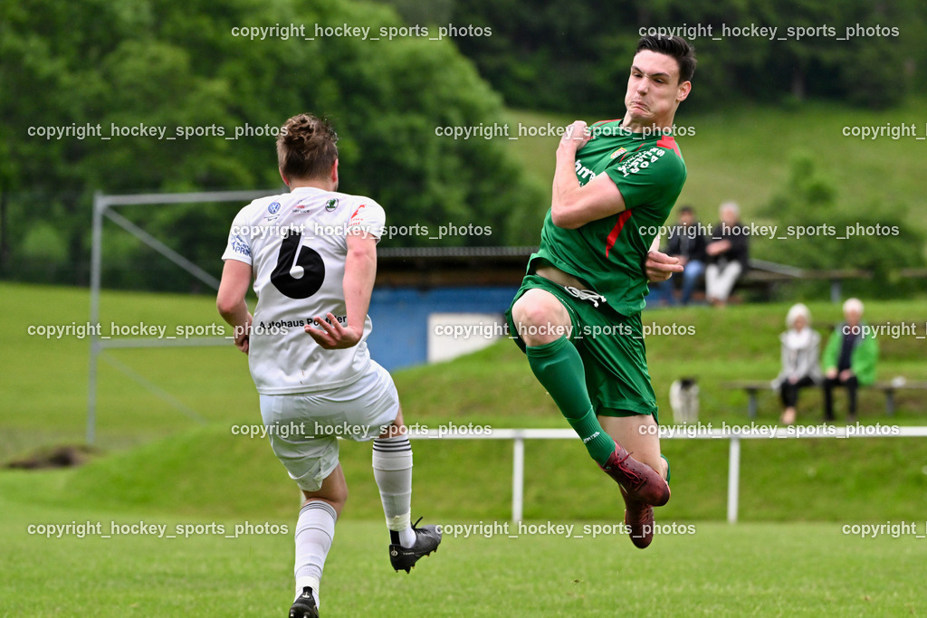 FC ASKÖ Gmünd vs. Rapid Lienz  | #6 Florian Unterweger Rapid Lienz, #19 Nico Payer ASKÖ Gmünd, FC ASKÖ Gmünd vs. Rapid Lienz , FC ASKÖ Gmünd vs. Rapid Lienz  am 02.06.2024 in Gmünd (Sportplatz Gmünd), Austria, (Photo by Bernd Stefan)