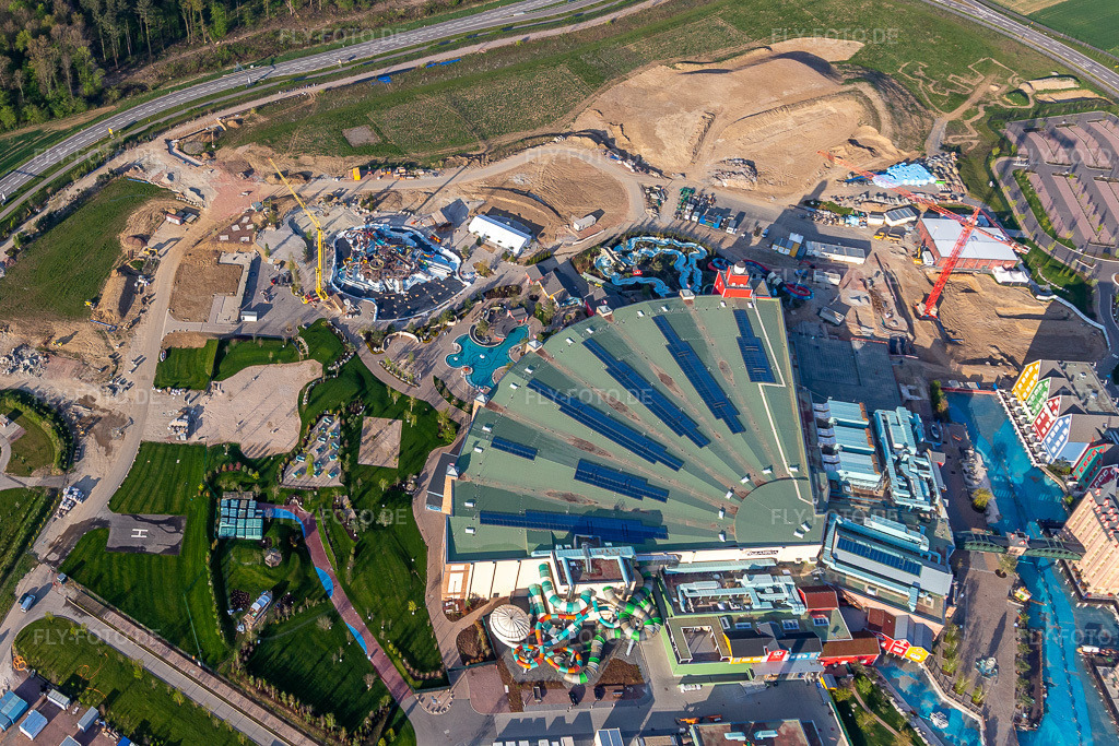Luftbild: Baustelle des Wasserpark 