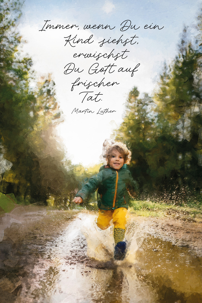 Immer, wenn Du ein Kind siehst, erwischst Du Gott auf frischer Tat. Martin Luther | Reformationstag Kindern erklärt – eines der schönsten Zitate von Martin Luther ++++++++++++ ✔ Einzigartiger Designstil von Jonathan Schöps (Master of Arts) +++ ✔ Mit deinem Kauf unterstützt du direkt den selbstständigen Gestalter, unabhängig von Zwischenhändlern +++ ✔ sicher bezahlen per Rechnung, Paypal, Kreditkarte, Vorkasse oder Lastschrift +++ Meine Kunden bewerten undarstellbar mit 4,9/5 ⭐⭐⭐⭐⭐ Sternen.
