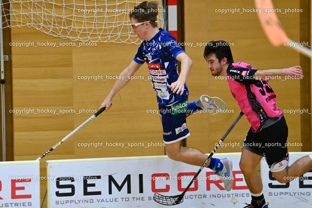 VSV Unihockey vs. Wiener Floorball Verein 7.1.2023 | #66 Jakob Rainer, Flugeinlage, #95 Niklas Felsberger
