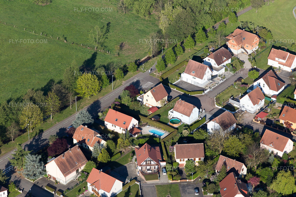 Aerial view: View of the town in the district Altenstadt in Wissembourg in the state Bas-Rhin, France.Photo: IMG_099277.jpg taken on 04/30/2017 by Werner Riehm/FLY-FOTO.comResolution of the original: 5472 x 3648 px