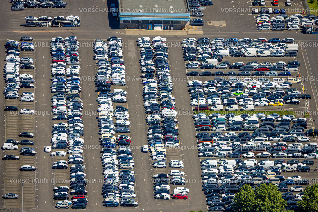 Essen250507738 | Luftbild, Parkplatz der CAT Automobillogistik Essen GmbH, Katernberg, Essen, Ruhrgebiet, Nordrhein-Westfalen, Deutschland