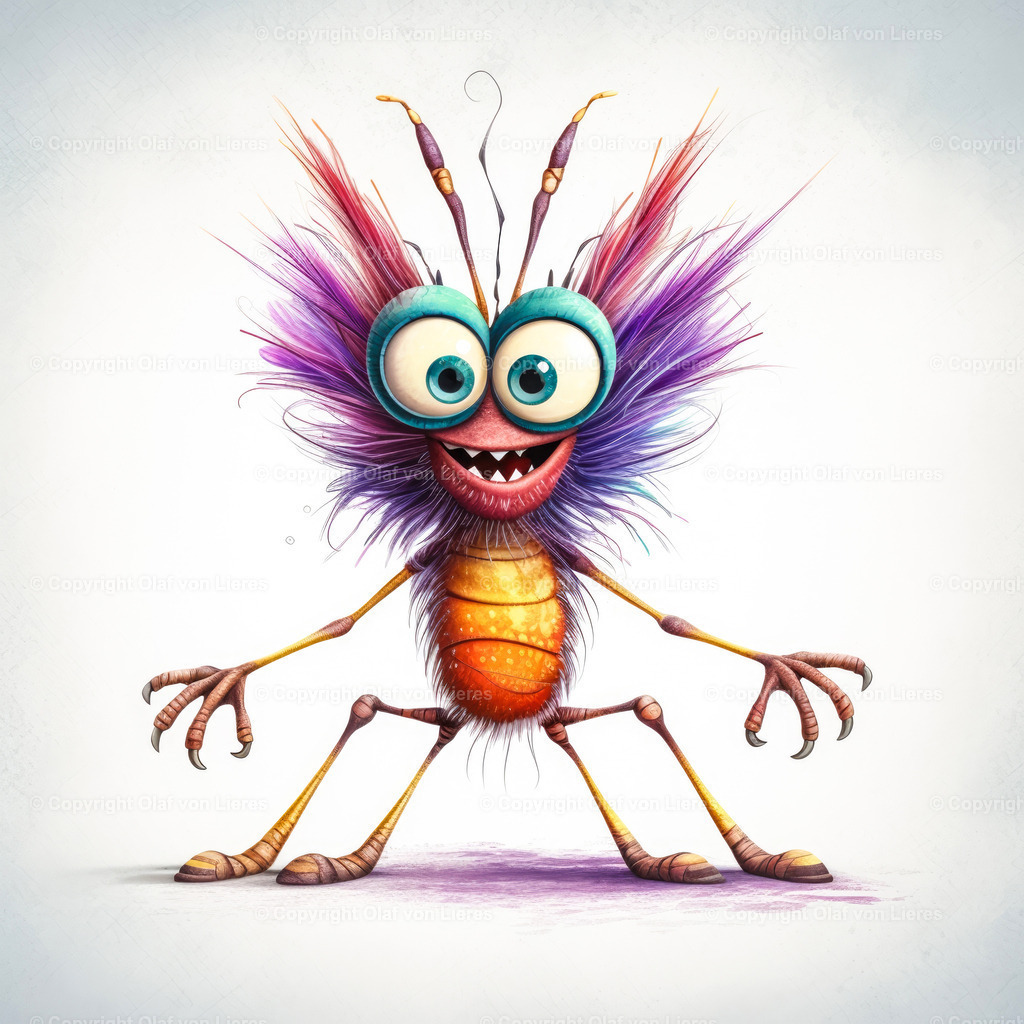 Lustiges Insekt | lustige Fliege Comicart