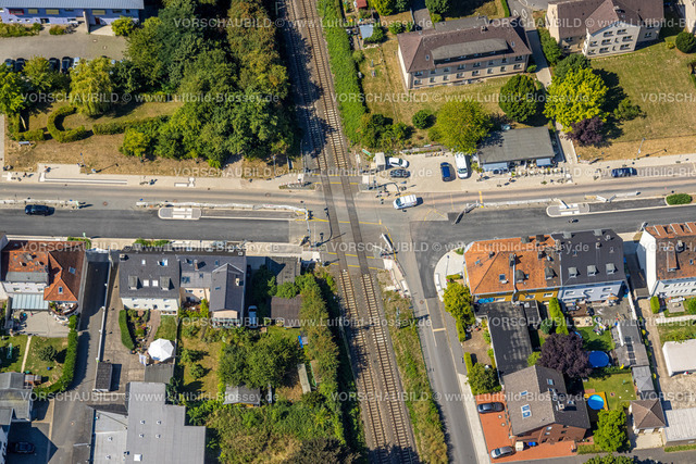 Witten220808728 | Luftbild, Baustelle und Sanierung der Pferdebachstraße mit Bahnübergang Ziegelstraße, Witten, Ruhrgebiet, Nordrhein-Westfalen, Deutschland