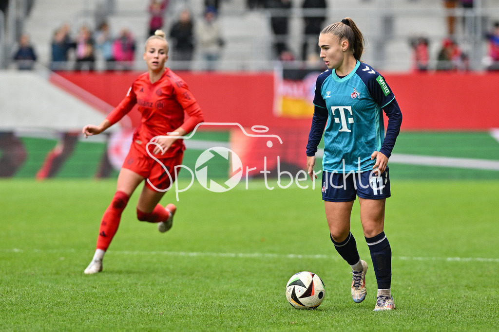 FC Bayern München Frauen - TSG 1899 Hoffenheim Frauen | am Ball Alena BIENZ (1. FC Koeln Frauen #11) / Frauen Bundesliga: FC Bayern München Frauen - 1. FC Köln Frauen, FC Bayern Campus am 05.10.2024