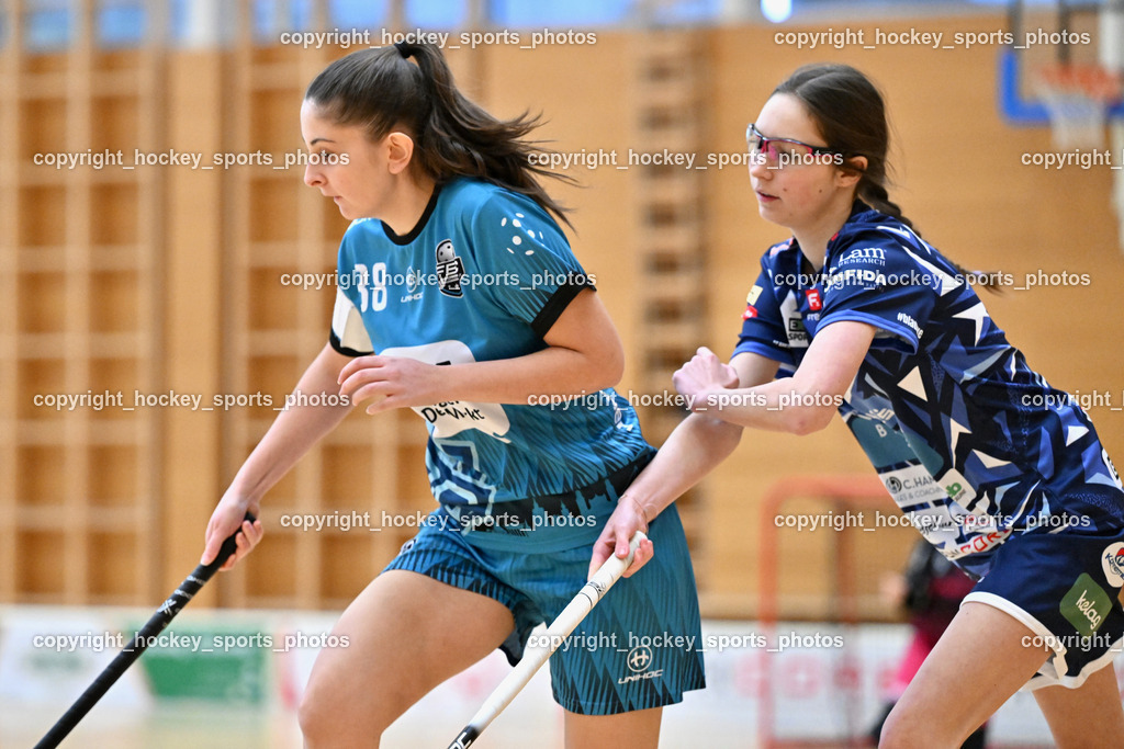 VSV Unihockey Damen vs. FCB München | #88 Selay Aslan FCB München, #4 Ronja Reschke VSV Unihockey, VSV Unihockey Damen vs. FCB München, VSV Unihockey Damen vs. FCB München am 24.01.2026 in Villach (Ballspielhalle St. Martin), Austria, (Photo by Bernd Stefan)