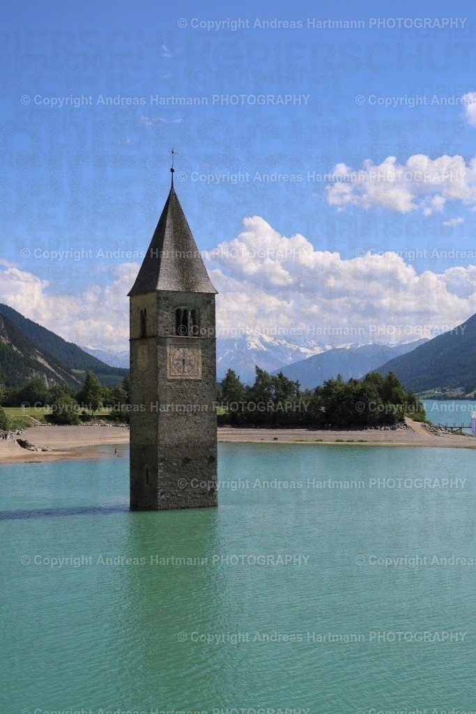 Kirchturm Alt-Graun im Reschensee | Kirchturm Alt-Graun im Reschensee - Realisiert mit Pictrs.com