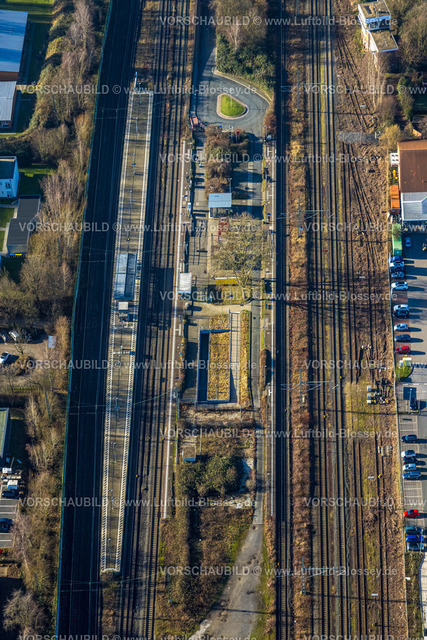 Holzwickede240100616 | Luftbild, Bahnhof und Gleisanlagen, Holzwickede, Ruhrgebiet, Nordrhein-Westfalen, Deutschland