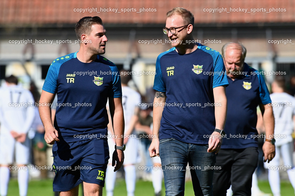 ATUS Velden vs. ASKÖ Köttmannsdorf 7.10.2023 | Individualtrainer ASKÖ Köttmannsdorf Johannes Meschnig, Headcoach Köttmannsdorf Markus Uran, ATUS Velden vs. ASKÖ Köttmannsdorf 7.10.2023, ATUS Velden vs. ASKÖ Köttmannsdorf am 07.10.2023 in Velden (Wald Arena Velden), Austria, (Photo by Bernd Stefan)
