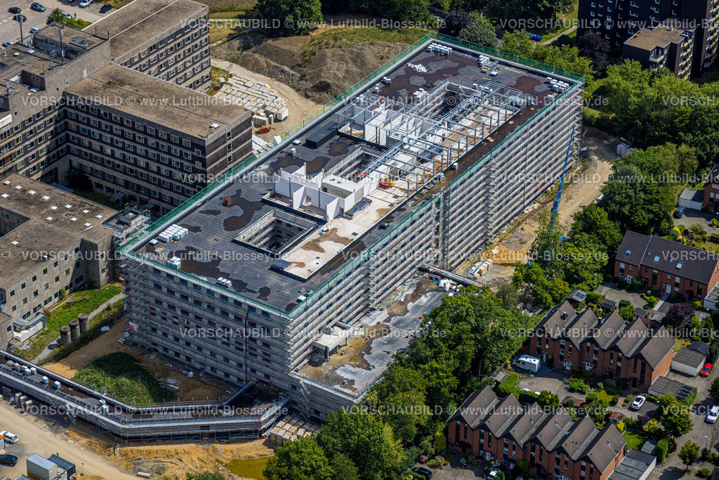 Velbert220803208 | Luftbild, Baustelle mit Neubau am Helios Klinikum Niederberg, Velbert, Ruhrgebiet, Nordrhein-Westfalen, Deutschland