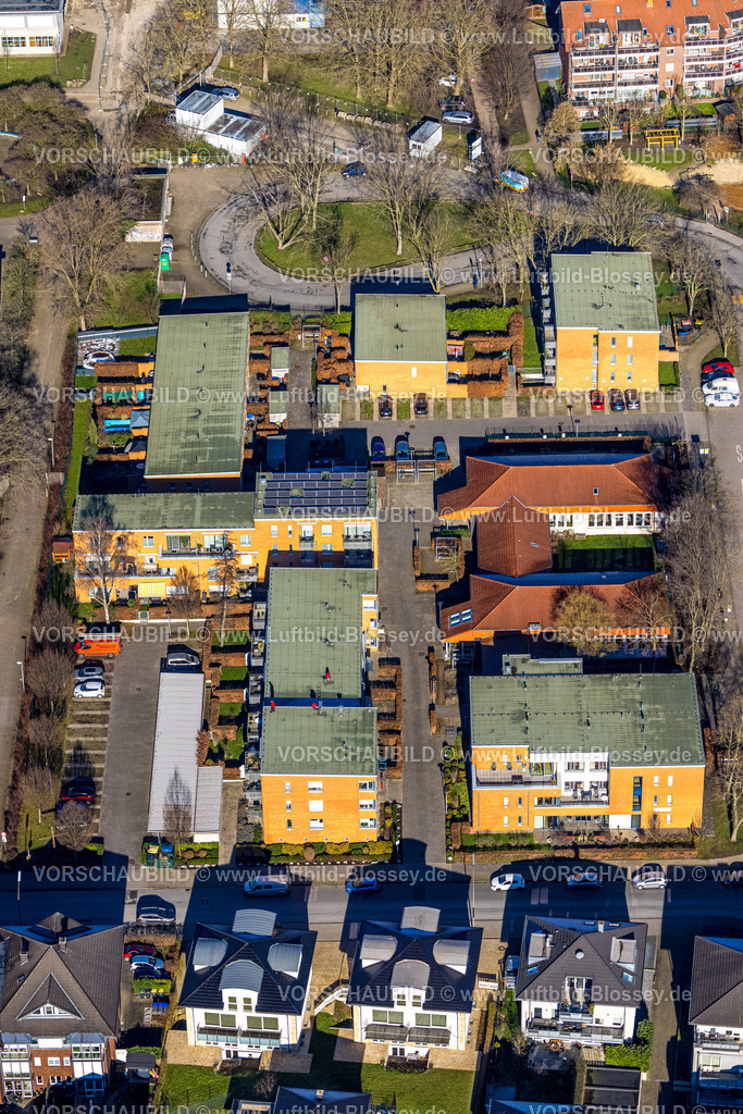 Luenen230203521 | Luftbild, Heliand Gemeindehaus, nachbarschaftliches Wohnen in Heliand, evang. Kirchengemeinde Lünen, Nordlünen, Lünen, Ruhrgebiet, Nordrhein-Westfalen, Deutschland