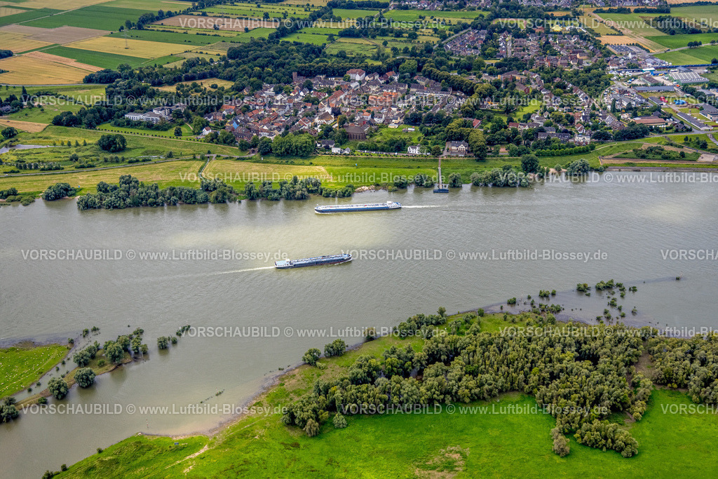 Duisburg240702015-Nord | Luftbild, Duisburg-Nord, Fluss Rhein und Binnenschifffahrt, Ortsansicht Rheinberg-Orsoy, Alt-Walsum, Duisburg, Ruhrgebiet, Nordrhein-Westfalen, Deutschland