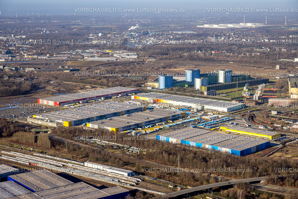 Dortmund240100776 | Luftbild, Gewerbegebiet Westfalenhütte, Logisitk Zentrum, thyssenkrupp Steel Europe - FBA 8, Borsigplatz, Dortmund, Ruhrgebiet, Nordrhein-Westfalen, Deutschland
