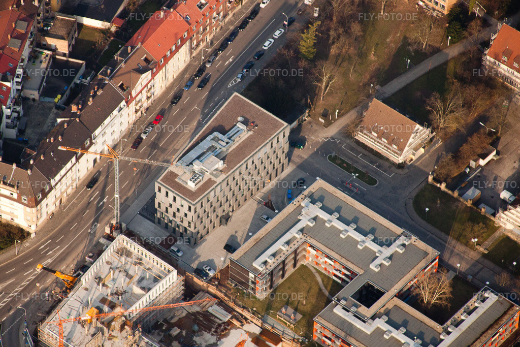 Luftbild: Seckenheimer Landstr im Ortsteil Neuostheim in Mannheim im Bundesland Baden-Württemberg in Deutschland. Foto: IMG_25236.jpg vom 23.03.2010 durch Werner Riehm/FLY-FOTO.de