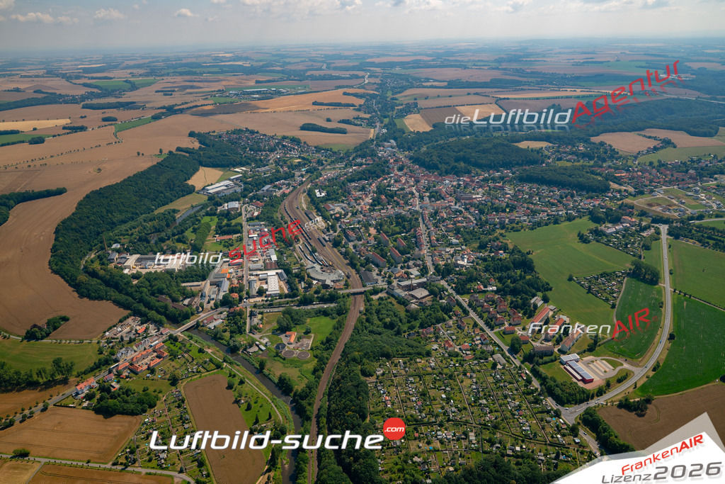 Das Luftbild der Stadt Nossen wurde 2018 vom Flugzeug heraus erstellt (keine Drohne) Aufnahmehöhe ca.400 Meter- hohe Auflösung für beste Druck-Qualität