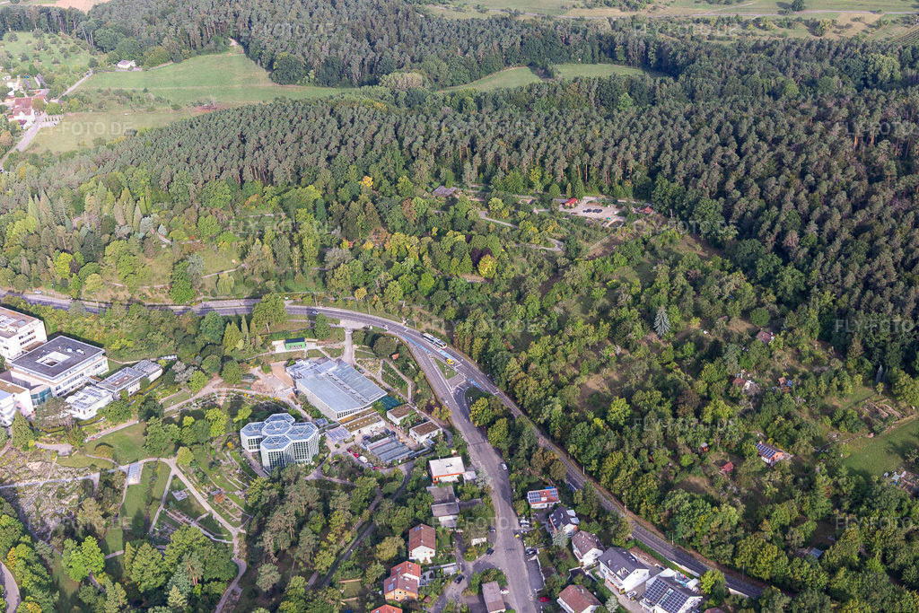 Terrassen- förmigen Parkanlage des Botanischen Garten, Tropicarium und Arboretum der Universität Tübingen | Luftbild: Terrassen- förmigen Parkanlage des Botanischen Garten, Tropicarium und Arboretum der Universität Tübingen in Tübingen im Bundesland Baden-Württemberg in Deutschland. Foto: IMG_008538.jpg vom 27.08.2020 durch Werner Riehm/FLY-FOTO.de - Realisiert mit Pictrs.com