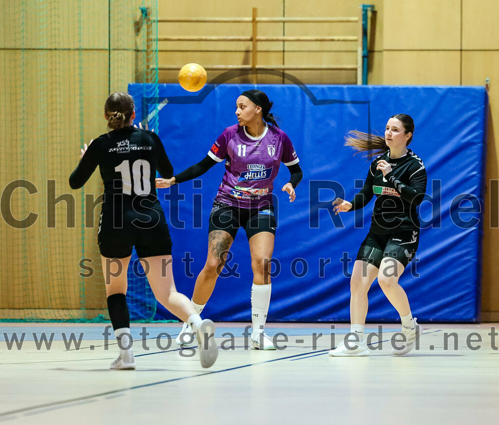 2024-01-27_014_SpVgg_Altenerding_gegen_HSG_Schwab-kirchen | Erding, Deutschland, 27.01.2024:
Handball, Bezirksoberliga Frauen Altbayern 2023 / 2024, 12. Spieltag, SpVgg Altenerding gegen HSG Schwab/kirchen, Endergebnis: 39:28

Johanna Hecht (HSG Schwab/kirchen, #10), Nikayla Alston (SpVgg Altenerding, #11)

Foto: Christian Riedel / fotografie-riedel.net