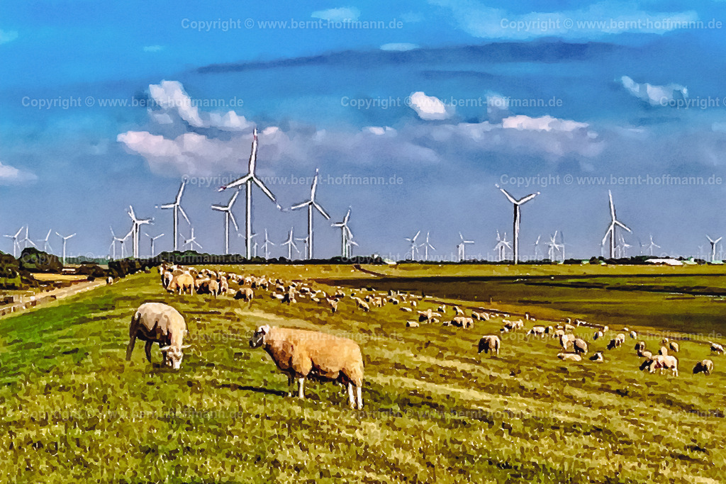 PDM2_0025_Var02_NF-Deich_120x80 | DIGITALKUNST. Am Deich in Nordfriesland. __ Farbvariation 2. Seitenverhältnis = 3 zu 2. - Realisiert mit Pictrs.com