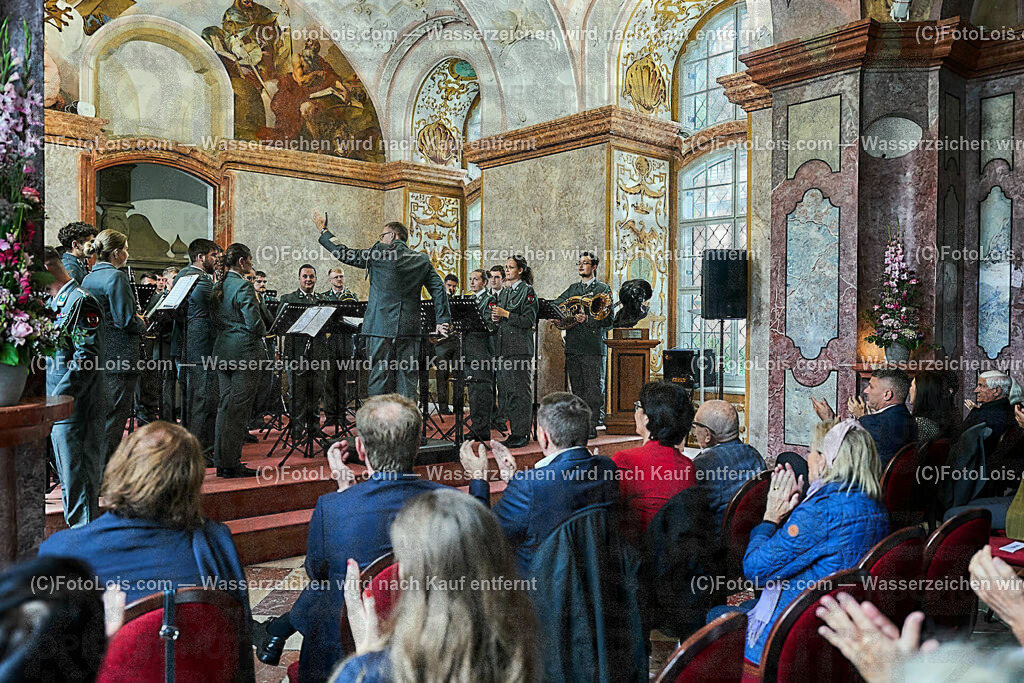 ALS1655_XXXIX-Chopin-Festival_Ausklang_Militaermusikkapelle NOe | (C)FotoLois.com, Alois Spandl, XXXIX. internationales CHOPIN-Festival in der Kartause Gaming, AUSKLANG in der Barockbibliothek mit der Militärmusik Niederösterreich unter der Leitung von Militärkapellmeister Oberst Adolf Obendrauf, So 6. August 2023.