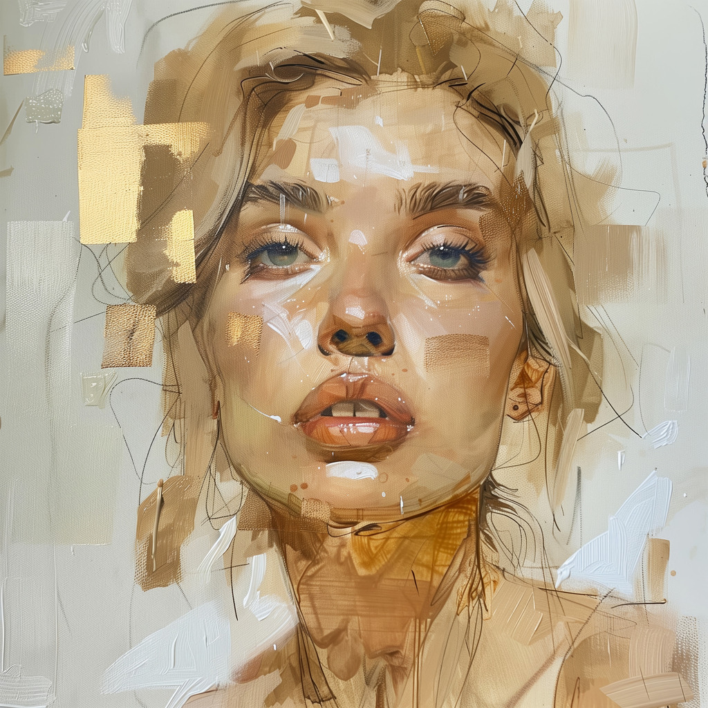 2403018 - Weibliches Porträt | Porträt einer schönen Frau im Stil eines Gemäldes