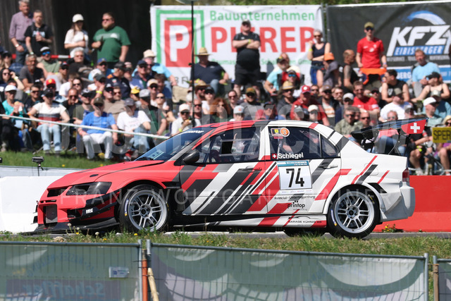 FIA European Hill Climb Championship – Rechberg 2026 | FIA European Hill Climb Championship at Rechberg, held from 24 to 26 April 2026 near Tulwitz, Styria, Austria. The image shows Werner SCHLEGEL (SUI) Mitsubishi Lancer Evo 8.