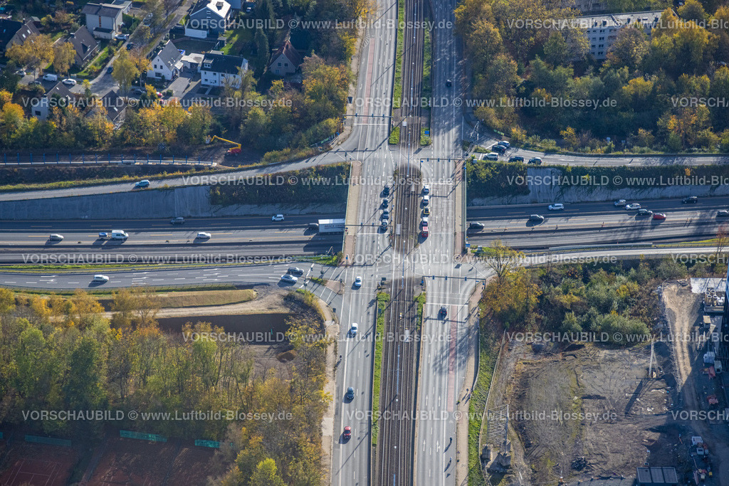 Bochum221100532 | Luftbild, Seven Stones Quartier Community Campus, Kreuzungsbereich Universitätsstraße und Autobahn A448, Wiemelhausen, Bochum, Ruhrgebiet, Nordrhein-Westfalen, Deutschland