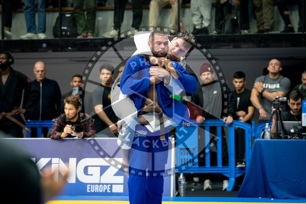 20240124PBB01670 | Fighters compete during the second day of the IBJJF European Championship in Paris, France, on January 24, 2024.