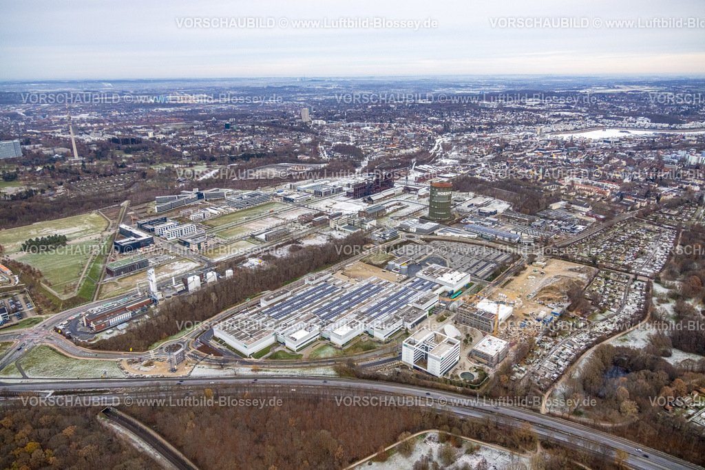 Dortmund221201869 | Luftbild, Gewerbegebiet Technologiepark Phoenix West, Baustelle und Neubau, Gasometer, Wilo Park, Hacheney, Dortmund, Ruhrgebiet, Nordrhein-Westfalen, Deutschland