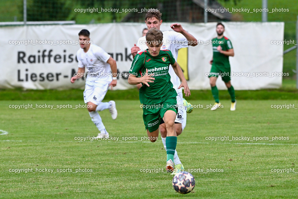 FC ASKÖ Gmünd vs. Union Matrei  | #18 Tobias Bliem FC Gmünd, #27 Hannes Wibmer Matrei, FC ASKÖ Gmünd vs. Union Matrei , FC ASKÖ Gmünd vs. Union Matrei  am 21.09.2024 in Gmünd (Sportplatz Gmünd), Austria, (Photo by Bernd Stefan)