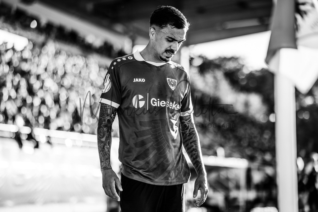 DFB-Pokal 2025/2026, 1. Runde: SC Preußen Münster - Hertha BSC Berlin | Münster, 18.08.2025: DFB-Pokal 2025/2026, 1. Runde, SC Preußen Münster gegen Hertha BSC Berlin im LVM-Preußenstadion in Münster.(Foto: sportfotografie.ms | Markus Paletta) - Realisiert mit Pictrs.com