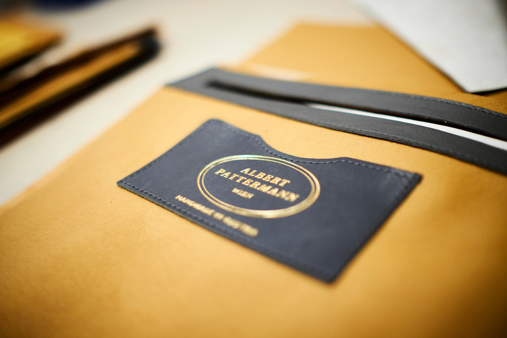 Albert Pattermann Wien | WIen, Austria - February 28, 2020; Albert Pattermann Wien; Logo Albert Pattermann auf Leder. - Realisiert mit Pictrs.com