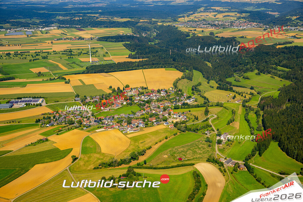 Das Luftbild zeigt : Römlinsdorf Alpirsbach - Die Luftaufnahme wurde 2024 vom UL-Flugzeug aus erstellt ( keine Drohne ) - Hochauflösende Luftaufnahme - Für grossformatige Ausdrucke geeignet. Die Geschenkidee !Mit Lizenz und Bildrechte bestellbar