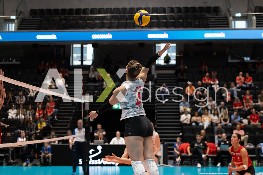 Georgia v Switzerland - CEV European League Women | KRIENS, SWITZERLAND - JUNE 12: LEANA ZUVIC of Switzerland during the CEV European League match between Georgia and Switzerland at Pilatus Arena on June 12, 2026 in Kriens, Switzerland. - Realisiert mit Pictrs.com