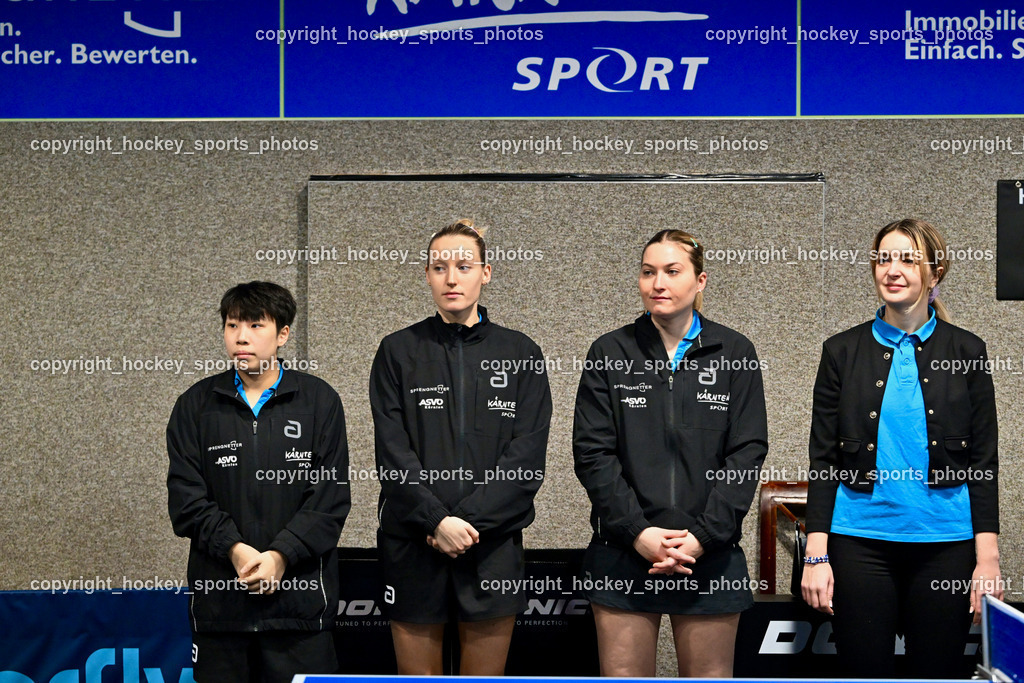 SCO Sprengnetter Bodensdorf vs. SU Sparkasse Kufstein  | Yun-En Tsai, STRAZAR Katarina, PAULIN Lea, Anna Rasse Referee, SCO Sprengnetter Bodensdorf vs. SU Sparkasse Kufstein , SCO Sprengnetter Bodensdorf vs. SU Sparkasse Kufstein am 08.02.2026 in Bodensdorf (SCO Sportheim), Austria, (Photo by Bernd Stefan)