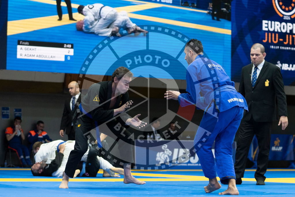 20240122PBB5576 | Fighters compete during the second day of the IBJJF European Championship in Paris, France, on January 22, 2024.