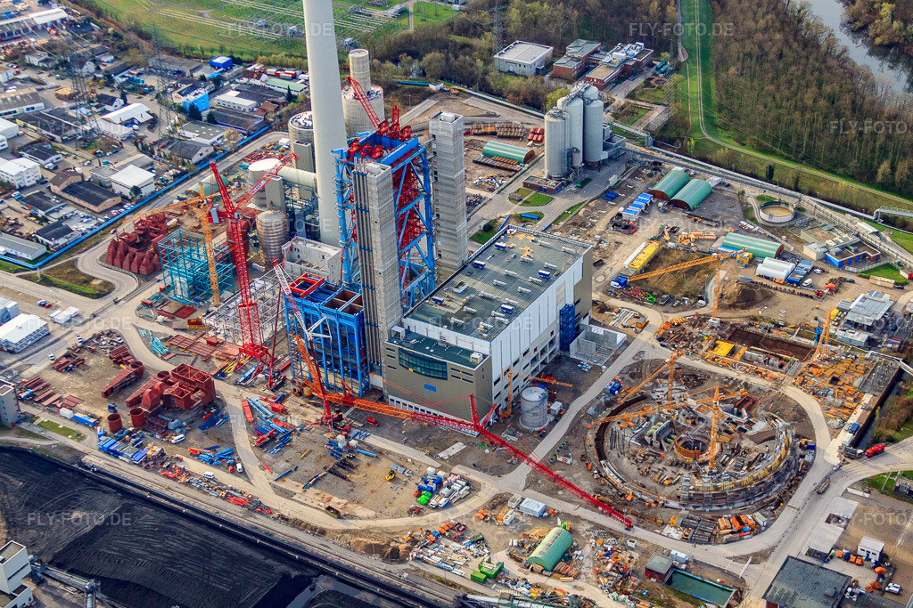 Luftbild: Neubau ENBW Rheinhafen-Dampfkraftwerk Karlsruhe im Ortsteil Daxlanden in Karlsruhe im Bundesland Baden-Württemberg in Deutschland. Foto: IMG_25472.jpg vom 02.04.2010 durch Werner Riehm/FLY-FOTO.de