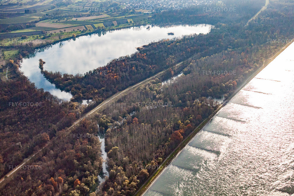 Luftbild: Fermasee von Norden im Ortsteil Neuburgweier in Rheinstetten im Bundesland Baden-Württemberg in Deutschland. Foto: IMG_22816.jpg vom 21.11.2009 durch Werner Riehm/FLY-FOTO.de