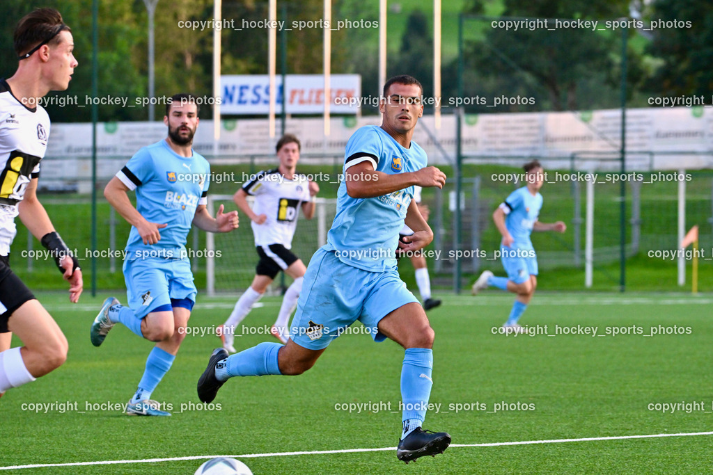 SV Spittal vs. SVG Bleiburg | #6 Tristan Brükk SV Spittal, #12 Lazar Gacic SVG Bleiburg, SV Spittal vs. SVG Bleiburg, SV Spittal vs. SVG Bleiburg am 14.08.2024 in Spittal an der Drau (Goldeck Stadion), Austria, (Photo by Bernd Stefan)