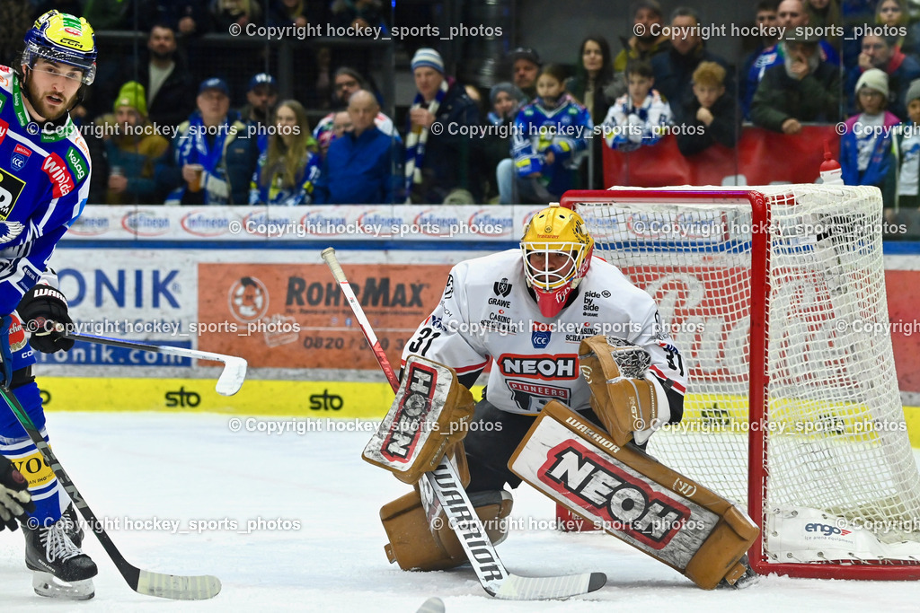 EC IDM Wärmepumpen VSV vs. Pioneers Vorarlberg | #8 Maximilian Rebernig EC VSV, #31 David Madlener Pioneers Vorarlberg,  EC IDM Wärmepumpen VSV vs. Pioneers Vorarlberg, EC IDM Wärmepumpen VSV vs. Pioneers Vorarlberg am 22.02.2026 in Villach (Stadthalle Villach), Austria, (Photo by Bernd Stefan)