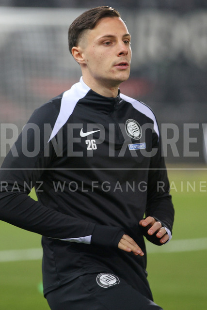 UEFA Europa League 2025/26: SK Sturm Graz vs SK Brann | Graz, Austria, 29.JAN.26 - SOCCER - UEFA Europa League, SK Sturm Graz vs SK Brann Bergen. The image shows Belmin Beganovic (STU).