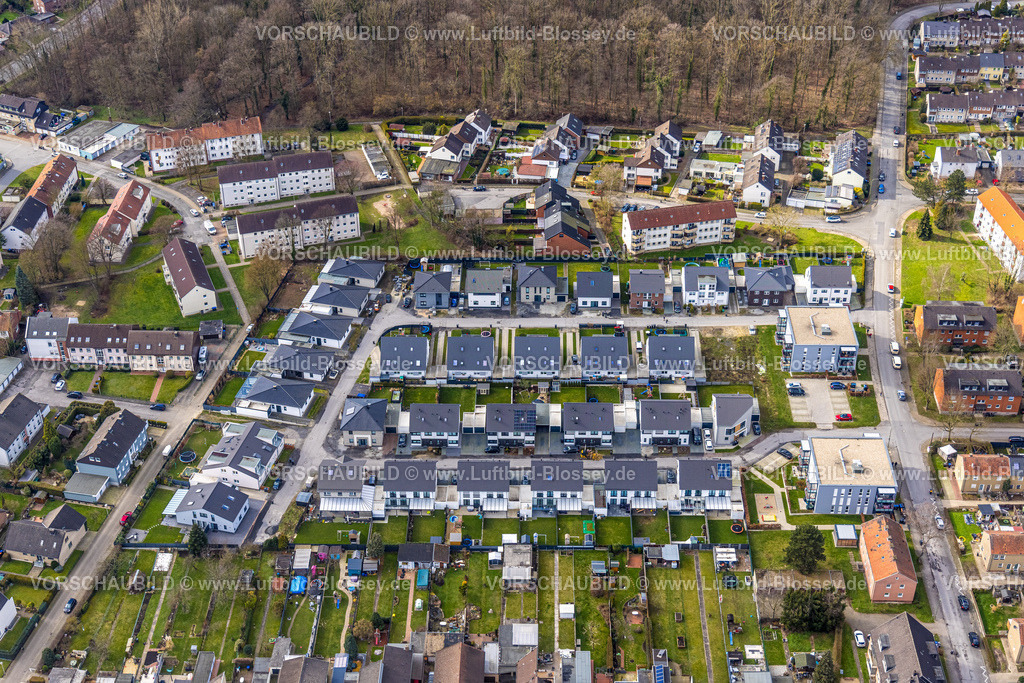 Hamm230215039 | Luftbild, Wohnsiedlung Reihenhäuser, Neubaugebiet Erich-Polkaehn-Straße, Stadtbezirk Heessen, Hamm, Ruhrgebiet, Nordrhein-Westfalen, Deutschland