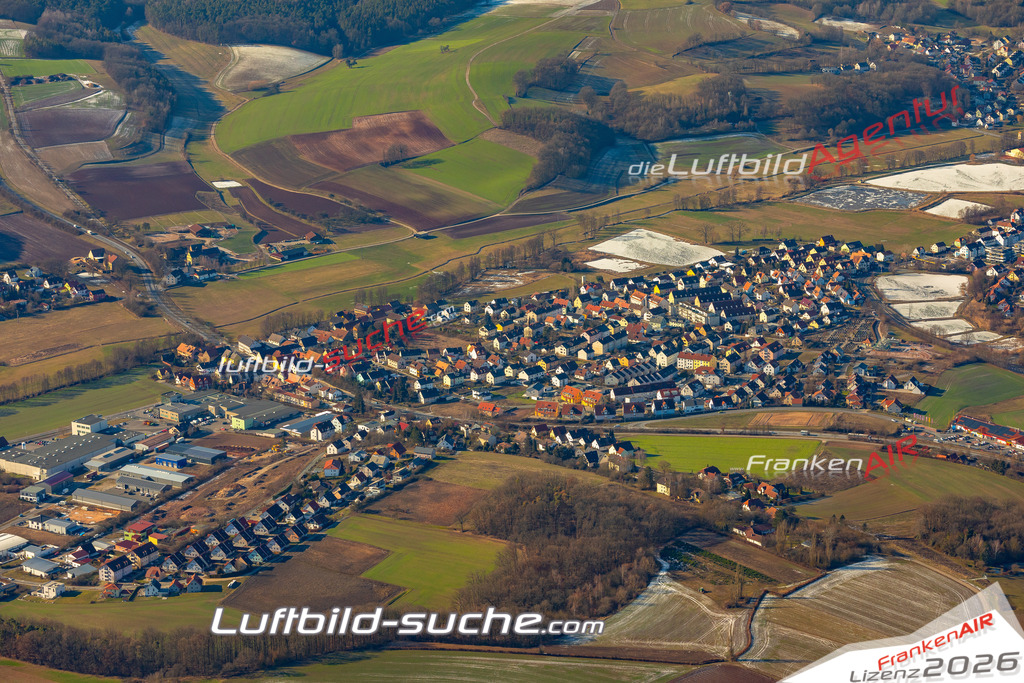 Das Luftbild der Stadt Stegaurach wurde 2019 vom Flugzeug heraus erstellt (keine Drohne) Aufnahmehöhe ca.400 Meter- hohe Auflösung- beste Druck-Qualität garantiert!