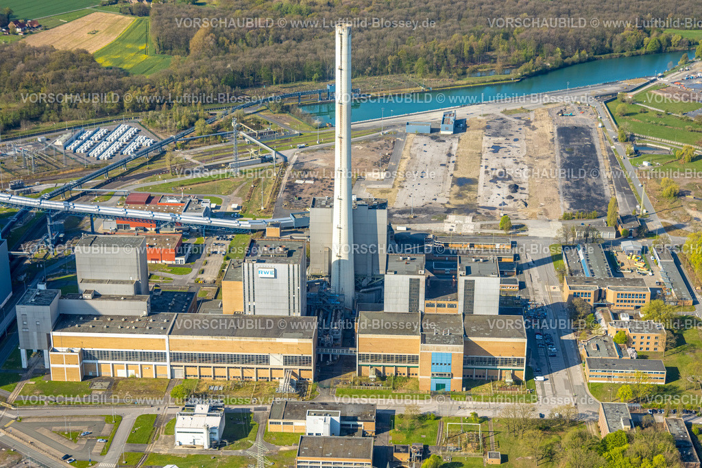 Hamm260400071Uentrop | Luftbild, RWE Kraftwerk Westfalen, Kernkraftwerk-Gebäude, THTR-300 (Thorium-Hoch-Temperatur-Reaktor), Kugelhaufenreaktor, Atomkraftwerk, Hochtemperaturreaktor heliumgekühlt, Uentrop, Hamm, Ruhrgebiet, Nordrhein-Westfalen, Deutschland