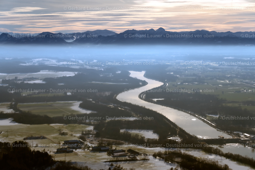 3900143 | Inn nördl. Rosenheim mit Blick zu den Alpen
