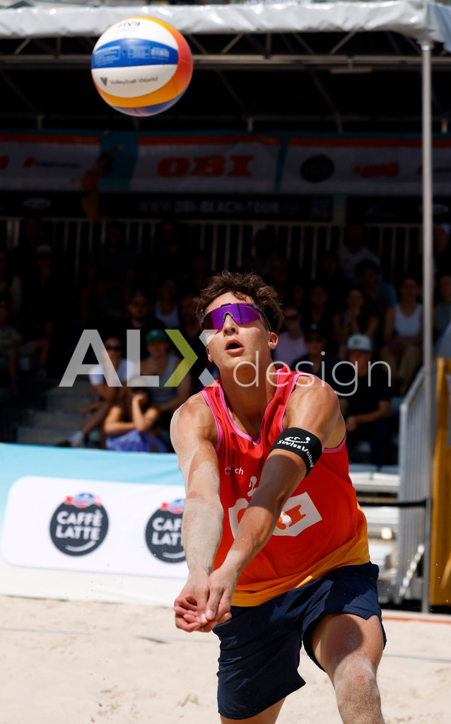 Obi BeachTour 2026 - Basel | BASEL, SWITZERLAND - JULY 19: LUC EMANUEL FLÜCKIGER (SUI) during the Obi BeachTour 2026 match between DILLIER / FLÜCKIGER (SUI) and HAGENBUCH / HAUSSENER (SUI) at Barfüsserplatz on July 19, 2026 in Basel, Switzerland. - Realisiert mit Pictrs.com